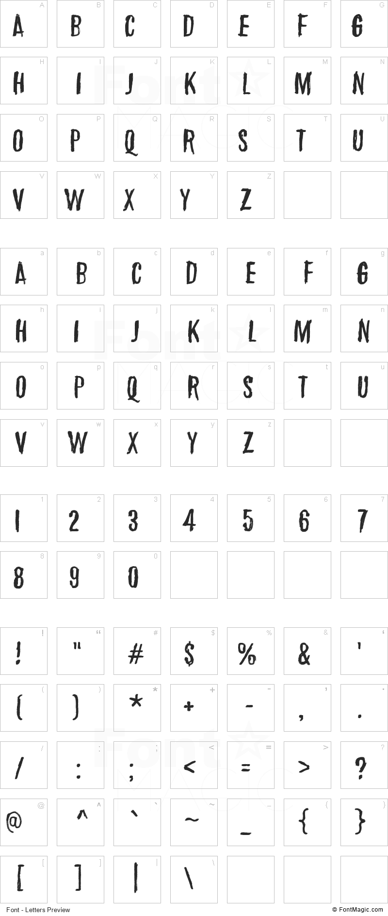 March of the pigs Font - All Latters Preview Chart